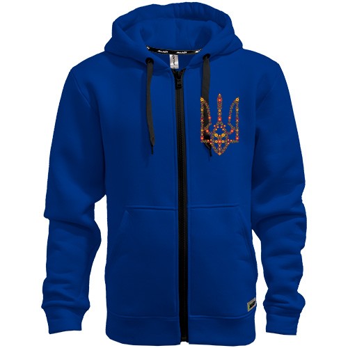 Худі на блискавці з квітковим гербом України (2)