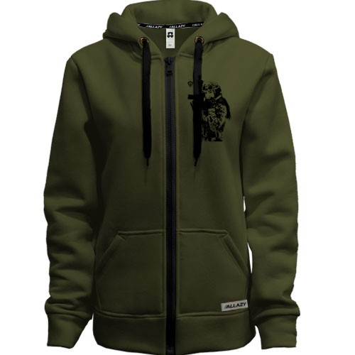 Худі на блискавці дівчина-солдат ЗСУ