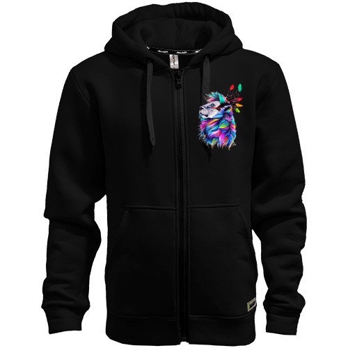 Худи на молнии со львом-индейцем