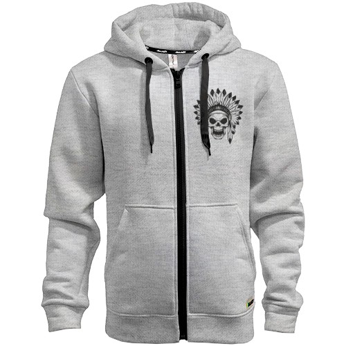 Худи на молнии с черепом индейцем