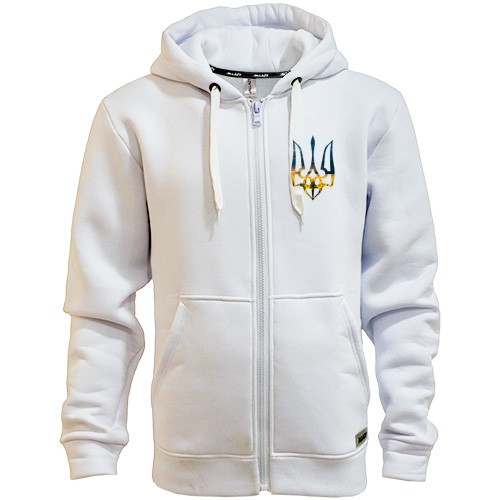 Худі на блискавці з тризубом із соняшників (вечір)