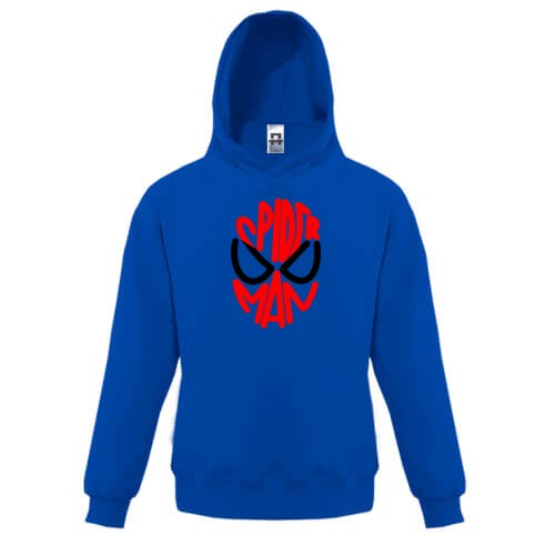 Детская толстовка с маской Человека-паука из надписи «SPIDER MAN»