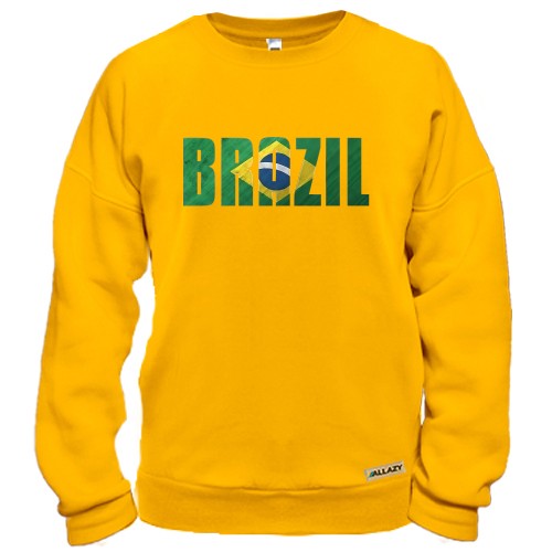 Свитшот с надписью «BRAZIL» в цветах национального флага Бразилии