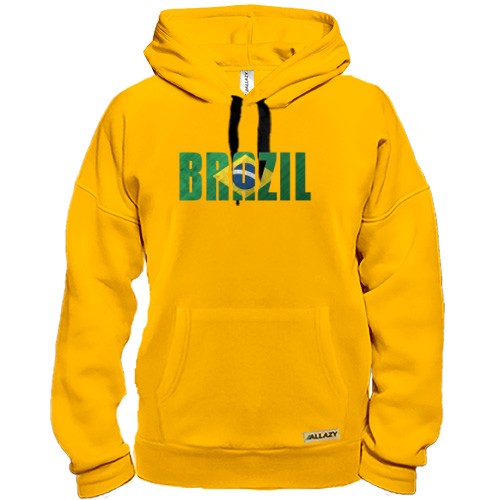 Толстовка с надписью «BRAZIL» в цветах национального флага Бразилии