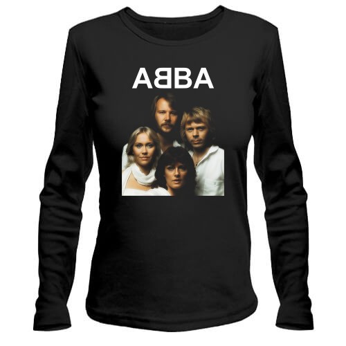 Жіночий лонгслів із портретом учасників гурту ABBA та логотипом