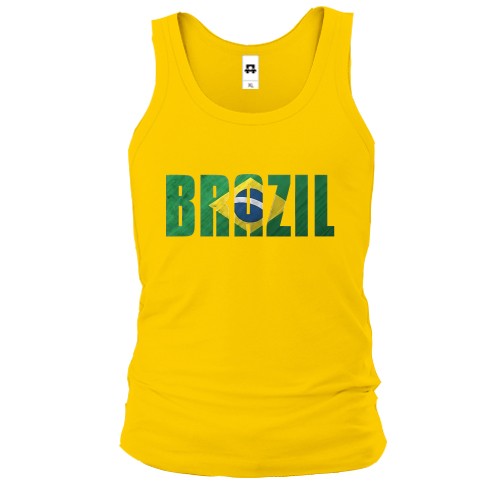 Мужская майка с надписью «BRAZIL» в цветах национального флага Бразилии