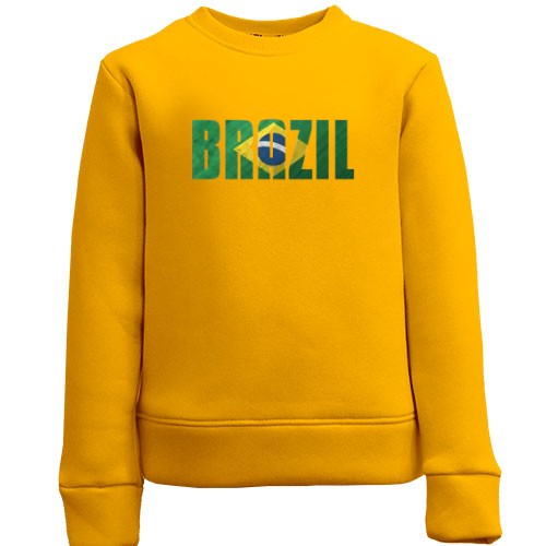 Детский свитшот с надписью «BRAZIL» в цветах национального флага Бразилии