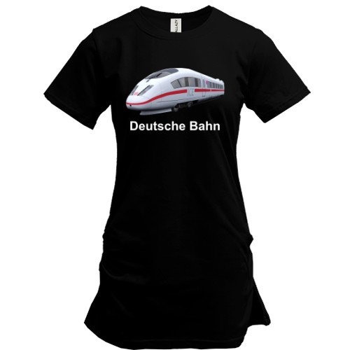 Удлиненная футболка с изображением скоростного поезда ICE и надписью «Deutsche Bahn»