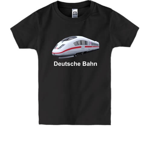 Детская футболка с изображением скоростного поезда ICE и надписью «Deutsche Bahn»