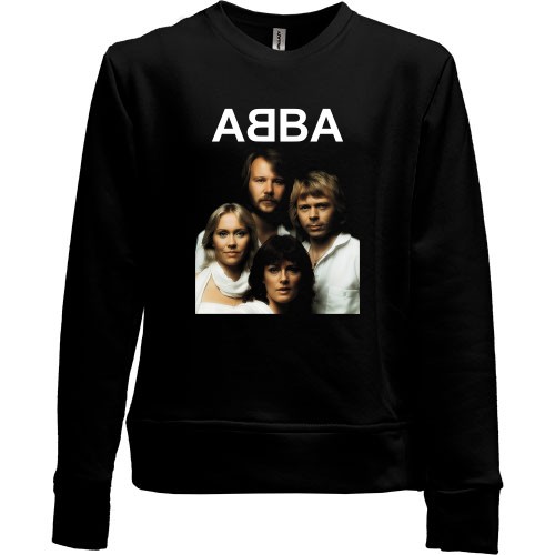 Детский свитшот без начеса с портретом участников группы ABBA и логотипом