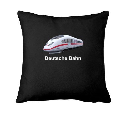 Подушка с изображением скоростного поезда ICE и надписью «Deutsche Bahn»