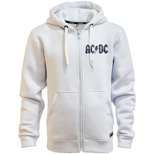 Чоловіча толстовка на блискавці з логотипом рок-гурту AC/DC у синьому кольорі