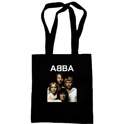 Сумка шоппер с портретом участников группы ABBA и логотипом