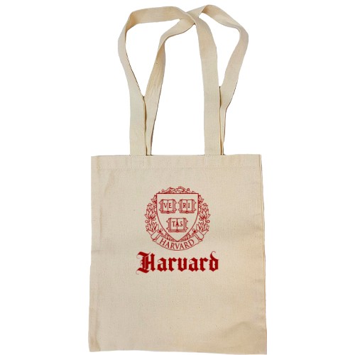 Сумка шоппер с гербом Гарвардского университета и готической надписью «Harvard»