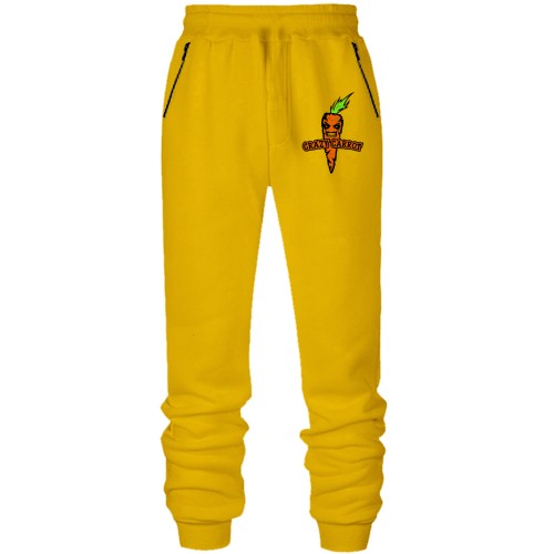Мужские трикотажные штаны с агрессивной морковью и надписью «CRAZY CARROT»