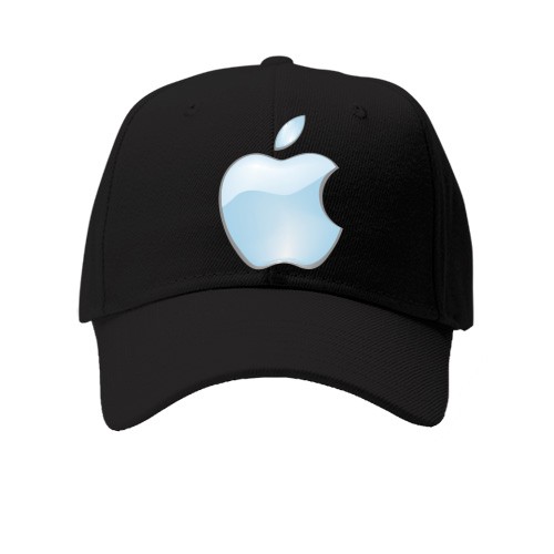Кепка с объемным глянцевым логотипом Apple светло-голубого цвета
