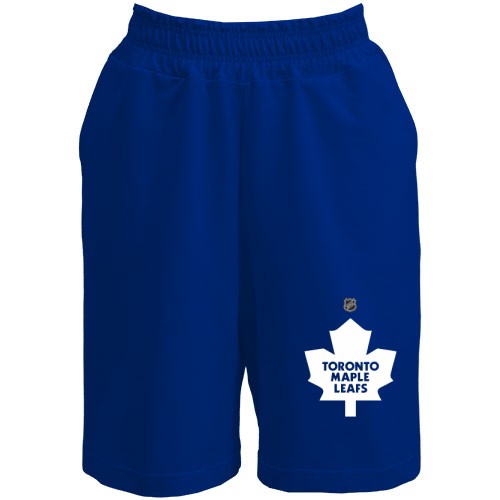 Мужские шорты с логотипом Toronto Maple Leafs, синим кленовым листом и эмблемой NHL