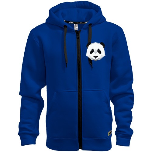 Мужская толстовка на молнии с изображением головы панды в полигональном стиле