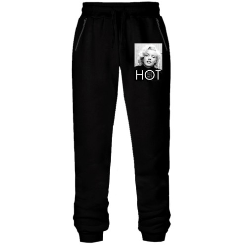 Женские трикотажные штаны с портретом Мэрилин Монро и надписью «some thing like it HOT»