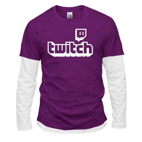 Мужской лонгслив с двойным рукавом с голографическим логотипом Twitch