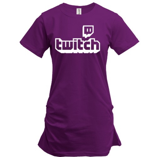 Удлиненная футболка с голографическим логотипом Twitch