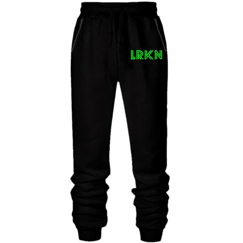 Мужские трикотажные штаны с неоновой зеленой надписью «LRKN»