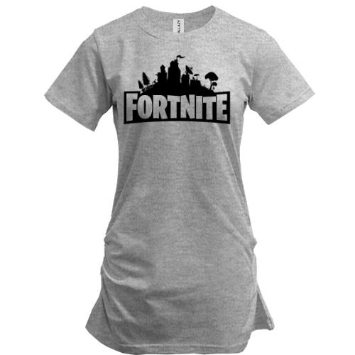 Подовжена футболка з написом Fortnite