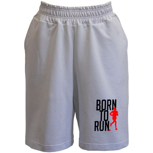 Чоловічі шорти із написом «Born to run» та червоним силуетом людини, що біжить
