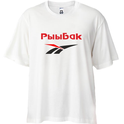 Футболка oversize с логотипом в спортивном стиле и надписью «РыыБак»