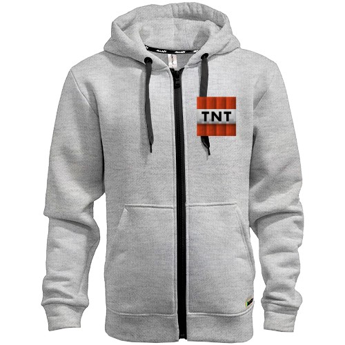Мужская толстовка на молнии с изображением блока динамита TNT из Minecraft