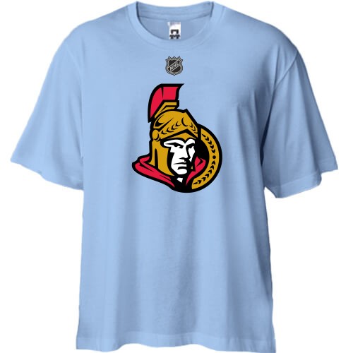 Футболка oversize з логотипом хокейного клубу «Ottawa Senators» та емблемою NHL