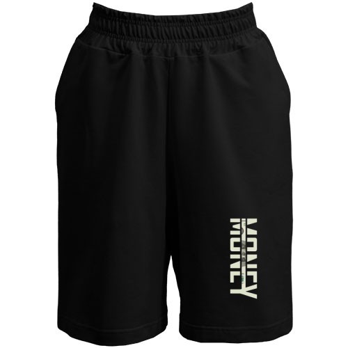 Чоловічі шорти із вертикальним написом «MONEY» та фрагментом доларової купюри