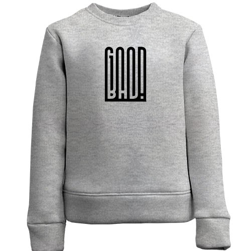 Детский свитшот с оригинальной надписью-иллюзией «GOOD / BAD!»
