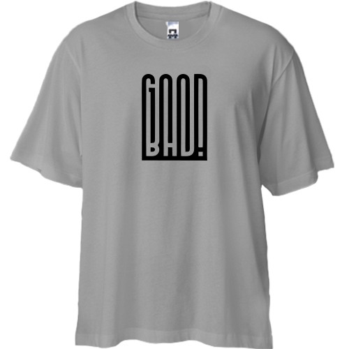 Футболка oversize с оригинальной надписью-иллюзией «GOOD / BAD!»