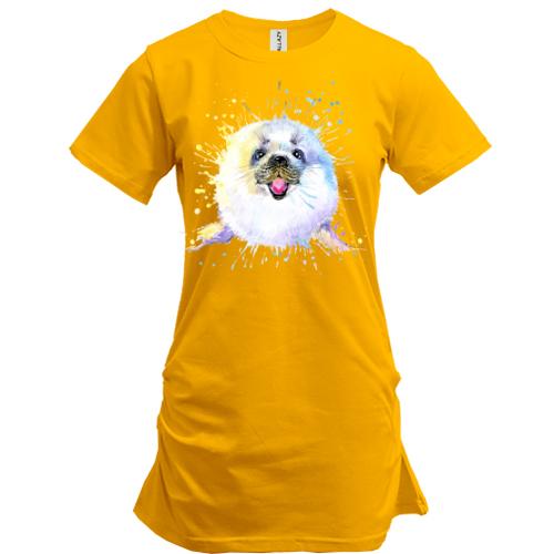 Подовжена футболка з морським котиком