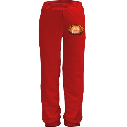 Дитячі штани із помаранчевим гарбузом та написом «Гаманець або життя»