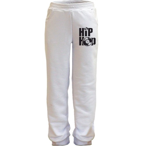 Дитячі штани із написом «HiP Hop» та вініловими платівками замість деяких літер
