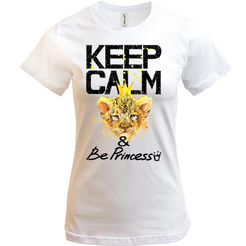 Футболка с львенком Keep calm and be princess