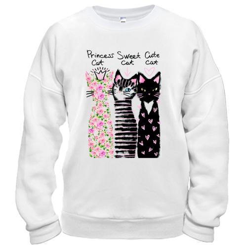 Світшот Princess, Sweet and Cute cats