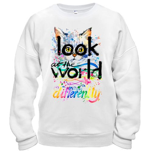 Свитшот с котенком Look at the world differently