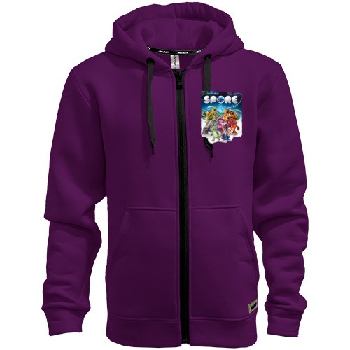 Мужская толстовка на молнии с постером игры SPORE