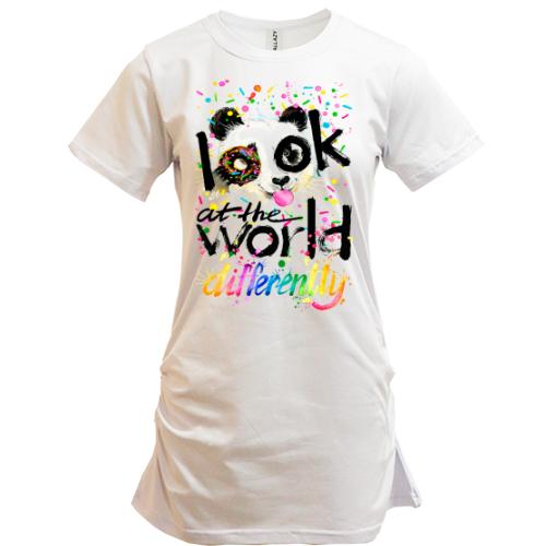 Туника Look at the world differently с пандой