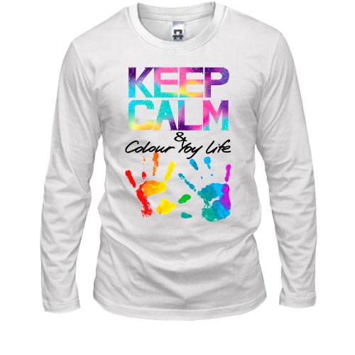 Лонгслив Keep calm and colour  your life