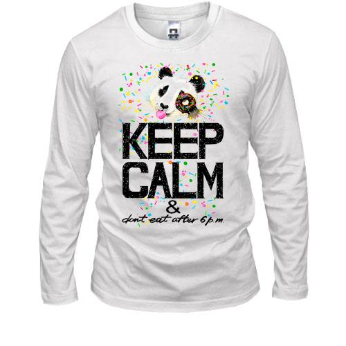 Лонгслив Keep calm and don't eat after 6 pm с пандой