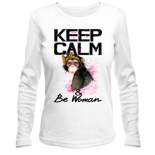 Лонгслив Keep calm and be woman