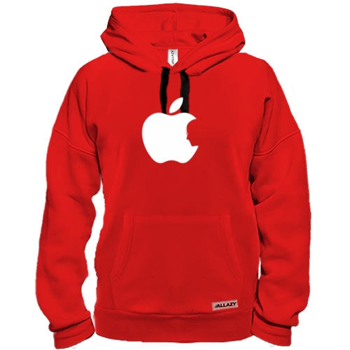 Толстовка со светлым контурным логотипом Apple и силуэтом Стива Джобса