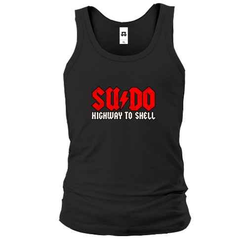 Мужская майка с надписью «Sudo Highway to Shell»