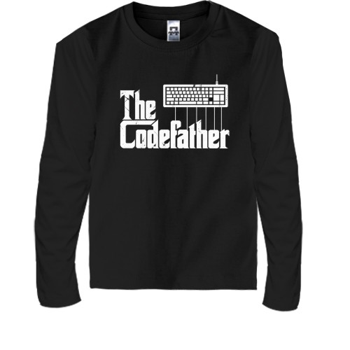 Дитячий лонгслів з написом «The Codefather»