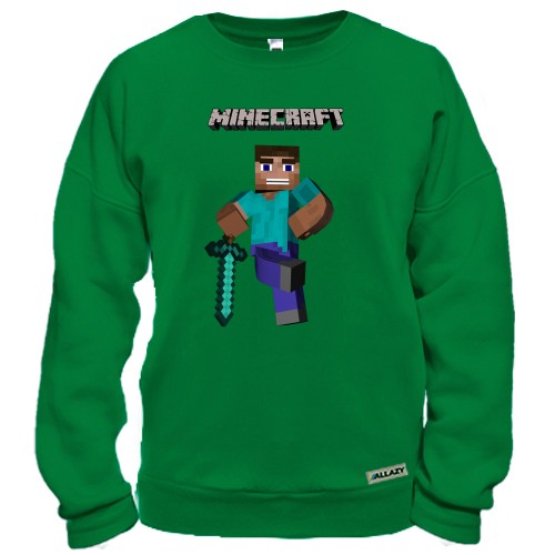 Світшот із персонажем Стівом із Minecraft та алмазним мечем