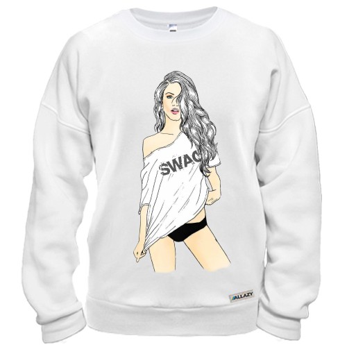 Світшот із дівчиною в стилі свег та написом «SWAG»